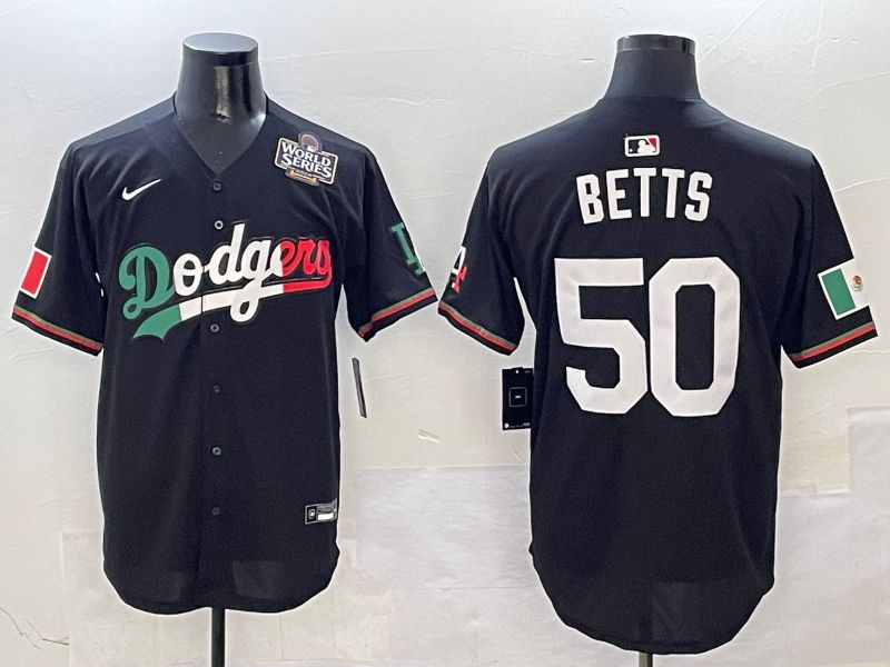 Men Los Angeles Dodgers #50 Betts Black Mexico Nike 2025 MLB Jersey style 7->los angeles dodgers->MLB Jersey